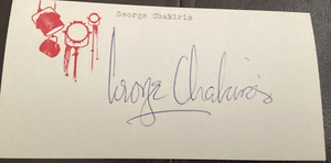 Actor GEORGE CHAKIRIS Personally Autographed Signed MOVIE THEATER Card FreeShip