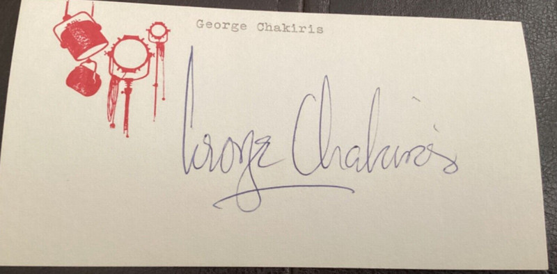 Actor GEORGE CHAKIRIS Personally Autographed Signed MOVIE THEATER Card FreeShip