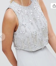 Chiffon embroidered evening prom long dress size 10