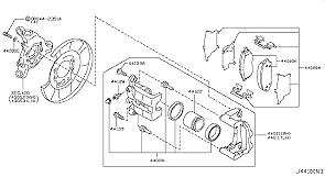 KIT PASTILLAS FRENO DISCO ORIGINAL NISSAN J50 EX35/37 2008/04- D4M60-EG50C Foto 4 de 4
