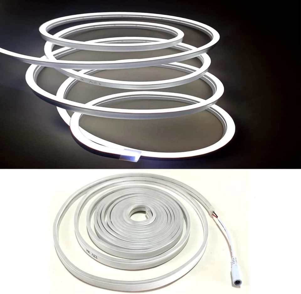 Striscia Strip LED Con Alimentatore 5 Metri Neon Curvabile modellabile 12V IP65 - Immagine 4 di 4