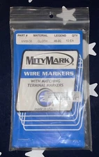MityMark Preprinted Wire Marker Book #46-90 10 Cloth Markers Each Number MMB-08