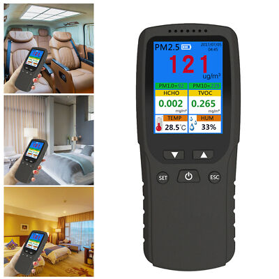Home Office 9-in-1 Air Quality AQI Monitor PM2.5 PM10 TVOC Detector Tester 