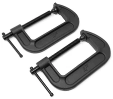 WEN CLC424 Heavy-Duty Cast Iron C-Clamps w/ 4" Jaw Opening & 2.2" Throat, 2 Pack