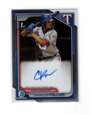 2024 Bowman Chrome Prospect Autograph Chandler Pollard Auto Rangers QTY
