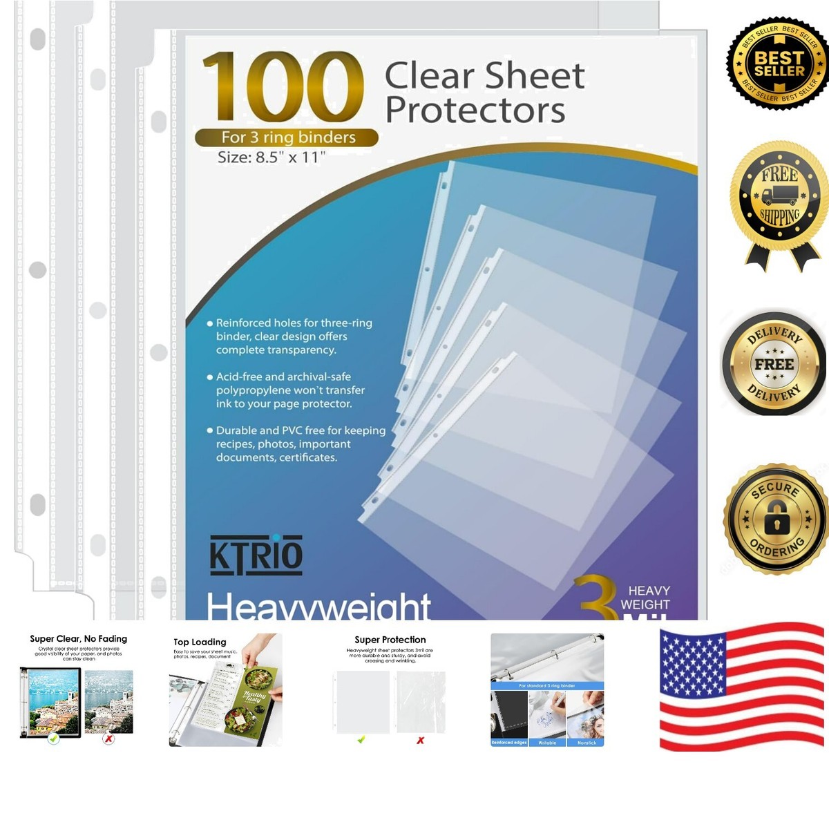 Transparent Plastic Sleeves for Binders
