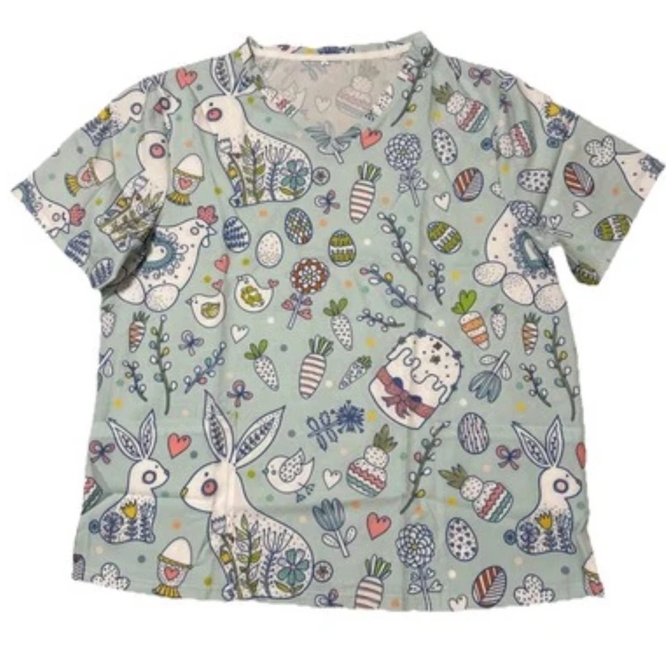 Print Scrubs for Women Veterinarian Tech Pediatric Nurse Work Uniform Hospital - Image 3 of 3