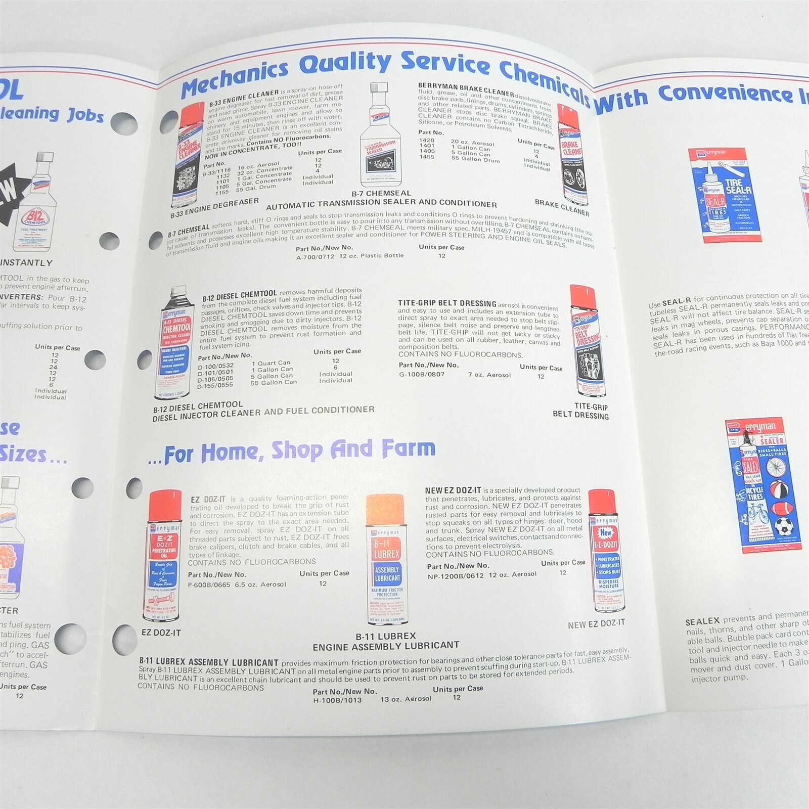 VINTAGE 1984 BERRYMAN CHEMICALS CHEMDIP CARBURETOR PARTS CLEANERS