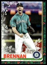 2019 Topps Holiday HW121 Brandon Brennan Seattle Mariners RC Baseball Card