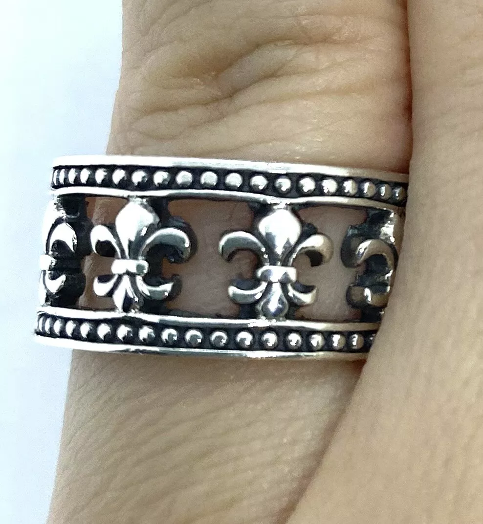Vintage Chrome Hearts Sterlig Silver Band Ring Size 6.50