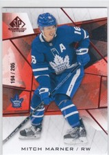 21/22 SP GAME USED..MITCH MARNER..RED FRAGMENT../205..CARD # 13..MAPLE LEAFS