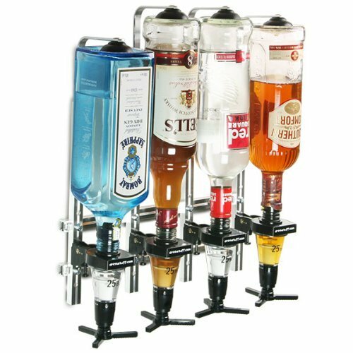 Beaumont UK 4 Bottle Wall Mounted Spirit Drink Dispenser Bar Shot