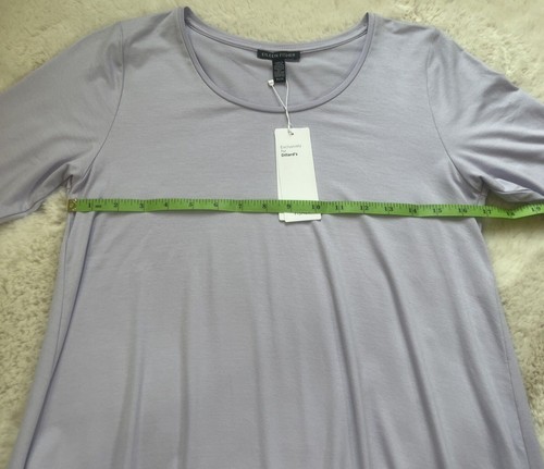 Neu mit Etikett Eileen Fisher Damen XS Jersey Tunika Ellbogenärmel Rundhalsausschnitt lavendel - Bild 7 von 11