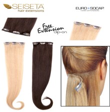 Extension Clip capelli veri SEISETA Fascia con 3 clip larga 12 lunga 55 cm Remy