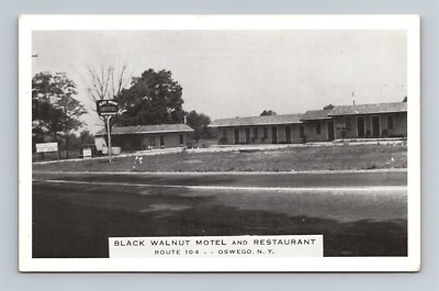 Black Walnut Motel Restaurant Route 104 Oswego New York Postcard