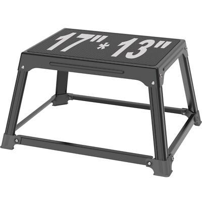 GanFindX Metal Plyometric Jumping Box 12''-17 * 13'' Surface Home Gym Jump Trainer