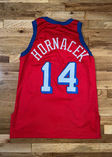 JEFF HORNACEK Champion PHILADELPHIA 76ERS Authentic Jersey 44 Suns Jazz Barkley