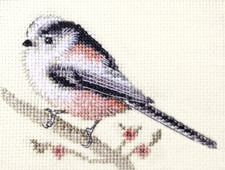 LONG TAILED TIT  Garden Bird ~ Full cross stitch kit + all materials FIDO STUDIO