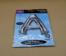 XL 34" Jumbo Letter A Silver Foil Balloon Party Decorations