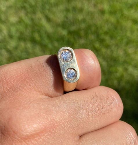 0.80 Ct Certified Treated Off White Diamond Solitaire Men's Ring In 925 Silver - Picture 4 of 10