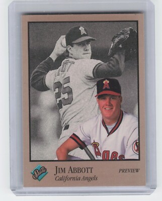 1992 Leaf Donruss Studio Jim Abbott #21 Preview Promo California Angels