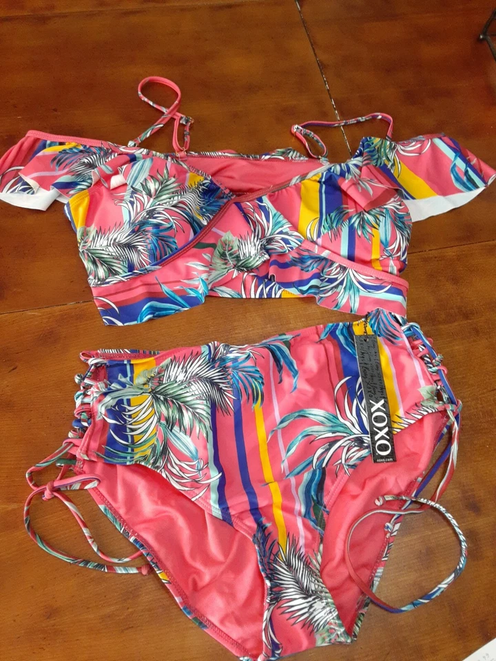 Mujeres Tankini 2 PIEZAS/Juego Bikini Cintura Alta Traje de Baño Baño Verano Playa Traje de Baño Foto 3 de 4
