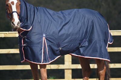 Turner Equestrian 100g Navy 600d Combo Hals Ripstop Pferd Weidedecken 5'3''-7'0''