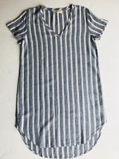 NEW CLOTH & STONE SzS V-NECK SHORT SLEEVE HI-LOW HEM DRESS IN ZUMA BEACH
