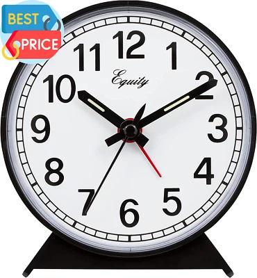 Equity 14075 Black Analog Wind-Up Alarm Clock