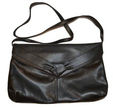 Unbranded USA Made Vintage 80s Black Leather Purse Handbag