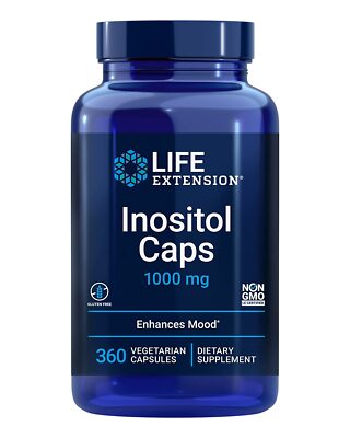 Life Extension Inositol Caps 1000 mg - Myo-inositol Supplement Pills - - 360 Cap