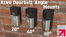 Angle mount for Ring Doorbell  60° Wedge BLACK Ring 1/2/3/3+/4 Plus