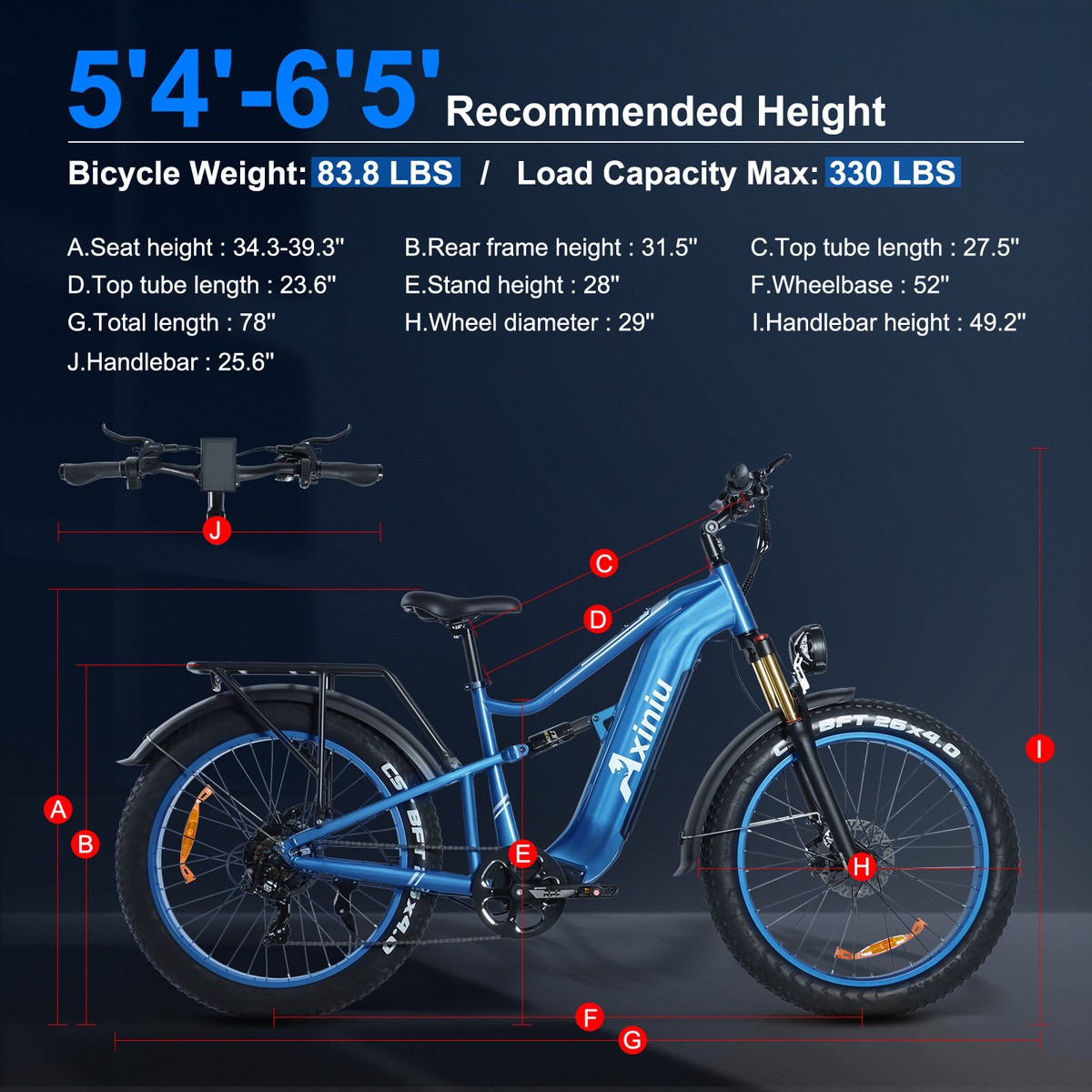 Electric Bike 1800W Electric Bicycle 52V 30AH 26