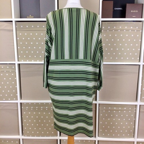 Masai Tunic Top Small Green Stripe Oversized 51" Chest Jersey Lagenlook - Imagen 7 de 13