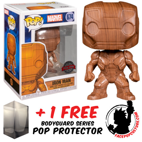 wooden iron man funko pop