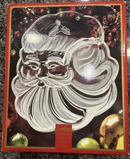 Gorham Crystal - Santa Claus Chip and Dip Platter -New In Box!  Made in Germany.