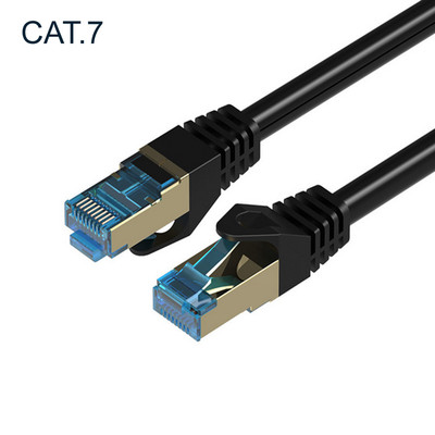 High Quality Cat7 Ethernet Patch Network Cable,Shielded Gold Plated 10Gbps Black