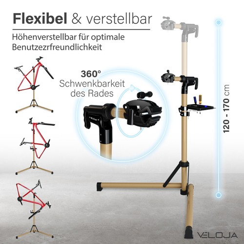 VELOJA® Ebike Fahrrad Montageständer Profi Reparaturständer bis 50 kg Tragkraft - Bild 3 von 24