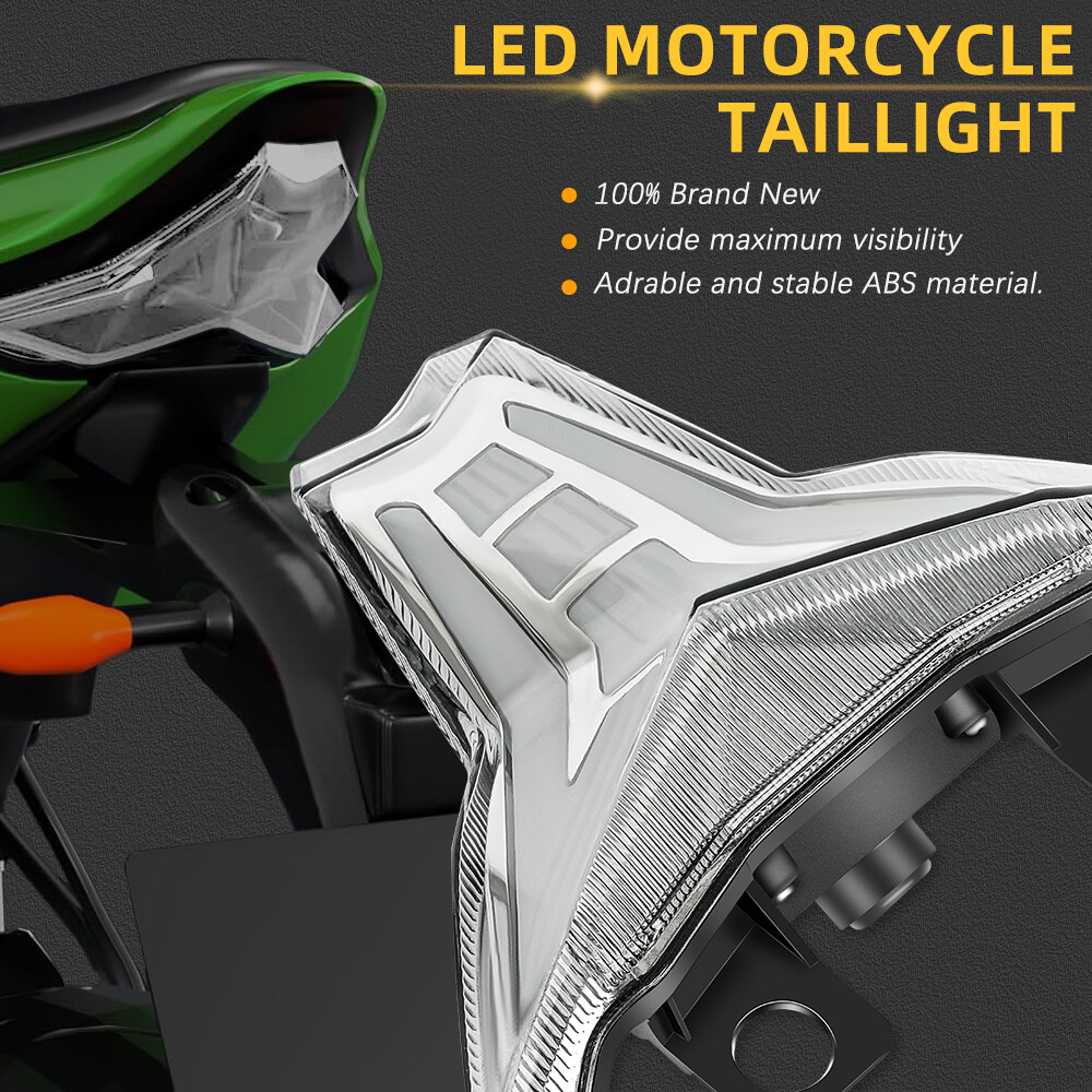 ライトニング 2007-2008 Kawasaki ZX6R ZX6 Smoked Integrated Tail Light Kit with