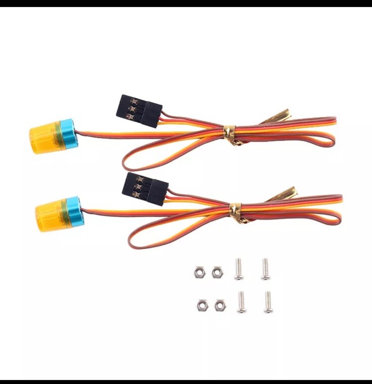 (2x) INJORA 15mm FLASHING ROTATING LED LIGHT for 1/8 1/10  1/14 - NEW - L@@K