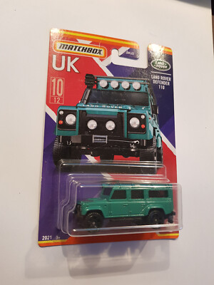Matchbox Best of UK: Land Rover Defender 110 grün auf Longcard OVP