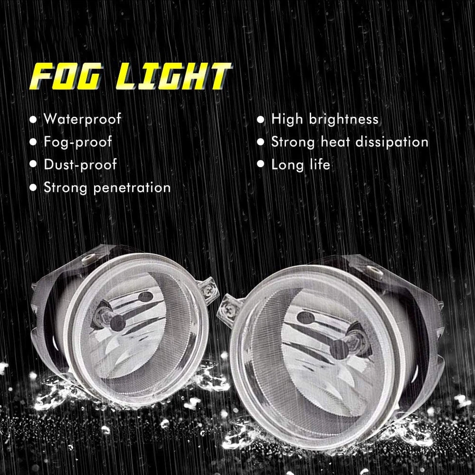 For Chrysler Sebring 2008-2010 Clear Lens Pair Front Bumper Fog Lights Lamps — 第 2/4 张图片