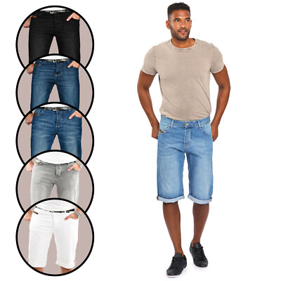 A. Salvarini Designer Herren Jeans Short kurze Sommer Hose Jeansshorts Bermuda