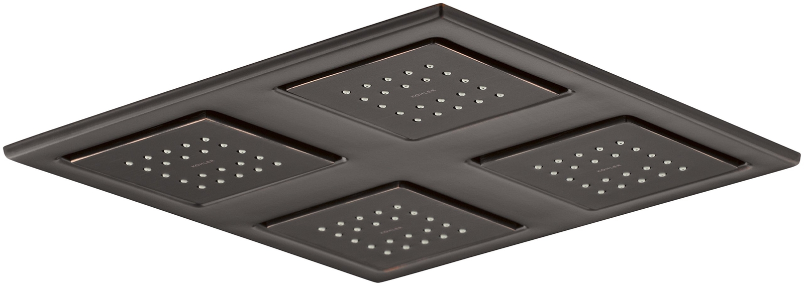 KOHLER 98740-2BZ WaterTile Rain Square Overhead Shower Panel, Four 22-nozzle...