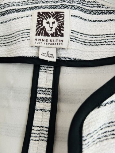 Tuta Anne Klein separata donna bianca a righe manica 3/4 giacca taglia 2 - Foto 6 di 6