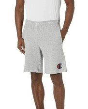 Champion Fleece Shorts Men's size Large 10" Big C Logo Athletic Fit Gray Gym NWT