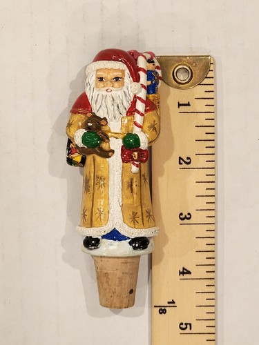Vintage Santa Claus Holiday Christmas Wine Bottle Cork Stopper - Picture 11 of 11