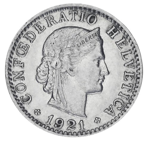 Switzerland 20 Rappen 1921 F-VF