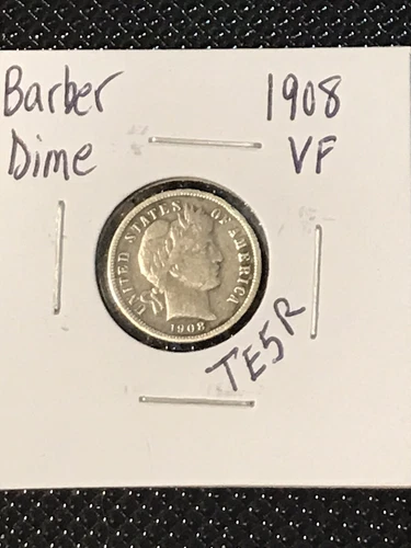 1908 Barber Dime VF Beautiful Eye Appeal