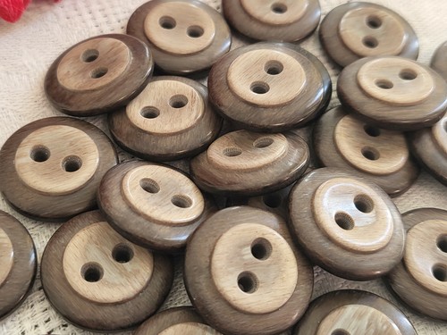 Lot De 6 Grands Boutons Marron - Diamètre 2,6 Cm - Mercerie Occasion